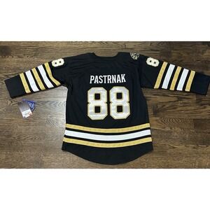 Boston Bruins David Pastrnak 100 Years Youth Glitter Jersey L XL Sewn Hockey NHL